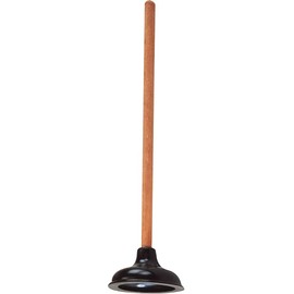 Edward Tools Classic Toilet Plunger with Wood Handle - 6” Rubber Force Cup Head for Precision Power to Unclog Toilets + Drains - 23 1/4” Long - for Bathroom, Kitchen, Sink, Solid Wood Handle
