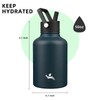 Konokyo Insulated Water Bottle with Straw,50 oz 3 Lids Water