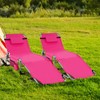Tangkula Tanning Chair, Outdoor Folding Beach Lounge Chair with Face