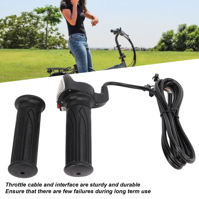 Electric Bicycle Gas Throttle Handle Throttle Grip with Battery Indicator