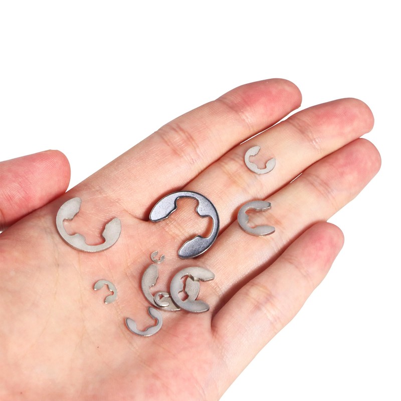 TIOMIOSEA E-Clips Set, 300 Pieces, 10 Sizes, Stainless Steel Locking