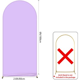 AIBIIN 2.6x6ft Solid Purple Arch Backdrop Stand for Wedding, Birthday, Baby Shower & Banquet Decoration