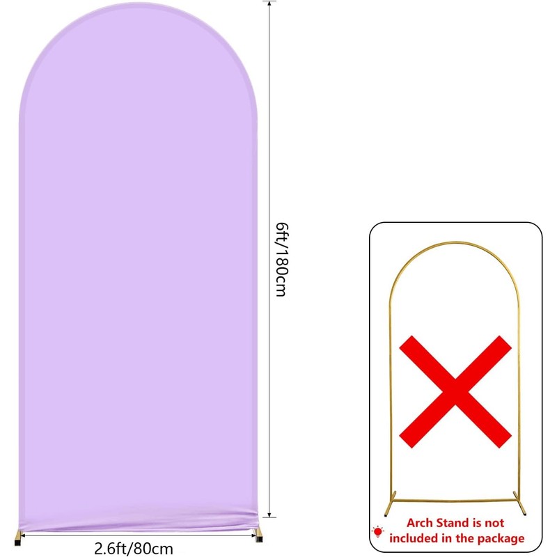 AIBIIN 2.6x6ft Solid Purple Arch Backdrop Stand for Wedding, Birthday,
