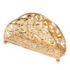 Napkin Holder Electroplating Hollow Iron Pattern Desktop Vertical Gold Metal