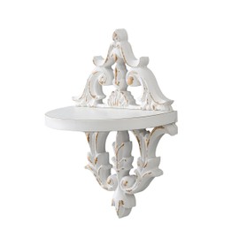 SOFE Antique Decorative Wall Shelf, Shabby Chic Wood Shelves for Wall, Rustic Victorian White Candle Shelf, Hanging Small Shelves Display for Book Planter Ornaments