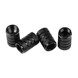 Marcraft Black Metal Pattern Tyre Wheel Alloy Valve Caps Dust Caps (4 Pack) Universal for Cars, SUVs, Bicycles, Motorcycles, Trucks | Rubber Airtight Seal | Aluminium Alloy | Screw-On