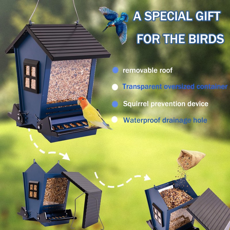 LSCQYYCC-Bird Feeder Squirrel Proof Metal Hanging for Outdoor Wild Bird