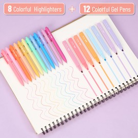 Mr. Pen Aesthetic Highlighters and Gel Pens - 20 Pack Assorted Colors - No Bleed - Bible & General Use