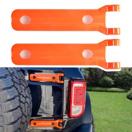 BESTAOO Rear Door Tailgate Hinge Covers for 2021-2025 Ford Bronco 2/4 Door | Spare Tire Bracket Cover Exterior Accessories (2-Pack, Orange)