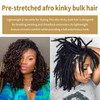 Pre-sretched Afro Kinkys Bulk Human Hair for Permanent Micro Locs/Twists/Braids/Repair
