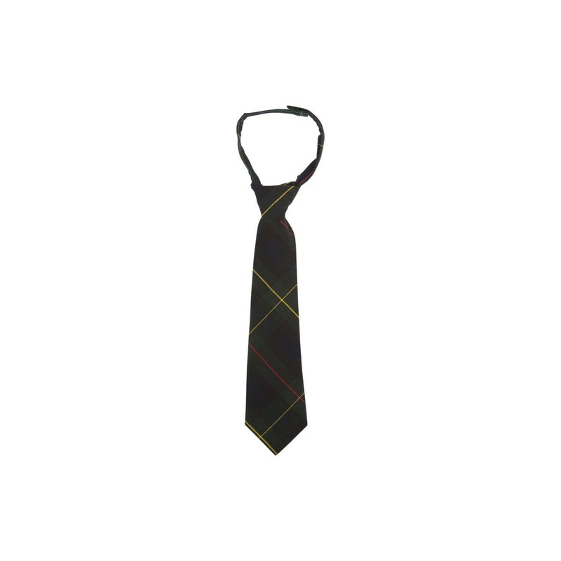 French Toast Boys' Adjustable Plaid Tie, Green Plaid, One Size