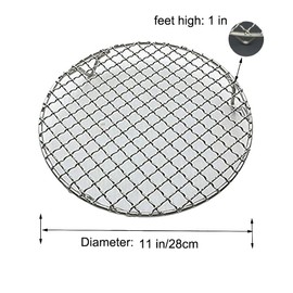 Fivebop Round Cooling Rack Stainless Steel Cross Wire Barbecue Grill Net Racks with 3 Legs for Cooking Baking Steaming (11 inches)