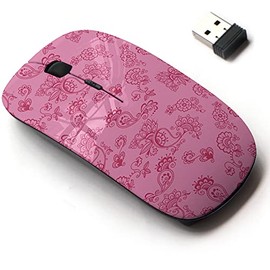 2.4G Wireless Mouse with Cute Pattern Design for All Laptops and Desktops with Nano Receiver - Bright Colorful Floral