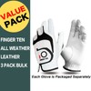 FINGER TEN Mens All Weather Cabretta Synthetic Leather Natural Fit
