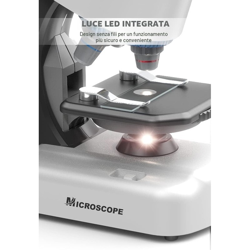 STEM Microscopio per bambini Studente Principiante per Bambini Microscopi Scientifico