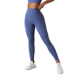 Yknktstc Womens Two Piece Tracksuit Set Long Sleeve Zipper Jacket with Athletic High Waist Leggings Workout Outfit, Blue, Large