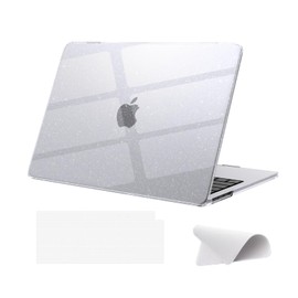 eleger Case Compatible with MacBook Air 13 inch M4 A3240 M3 A3113 M2 A2681, 2025 2024 2022 Released, Hard Plastic Shell Cover for MacBook Air 13.6", Glitter Clear