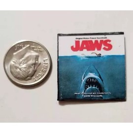 Dollhouse Miniature Record Album 1" 1/12 scale 80's Movie Jaws Shark
