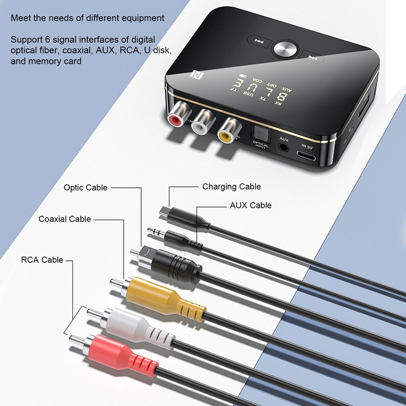 M8 Bluetooth 5.0 Receiver Transmitter LED Digital Display Low Latency