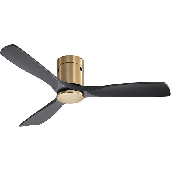 Sofucor 52 Inch Solid Wood Low Profile Flush Mount Ceiling