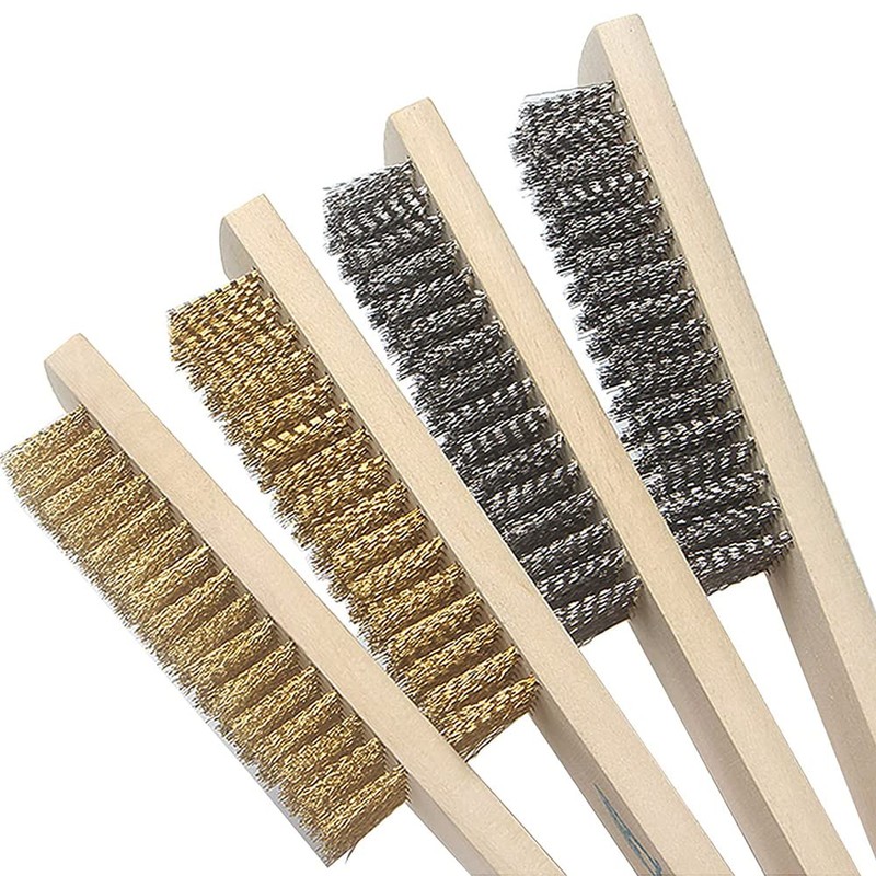 CENPEK Mini Wire Brush, Brass Brush Set, Steel Brass Nylon