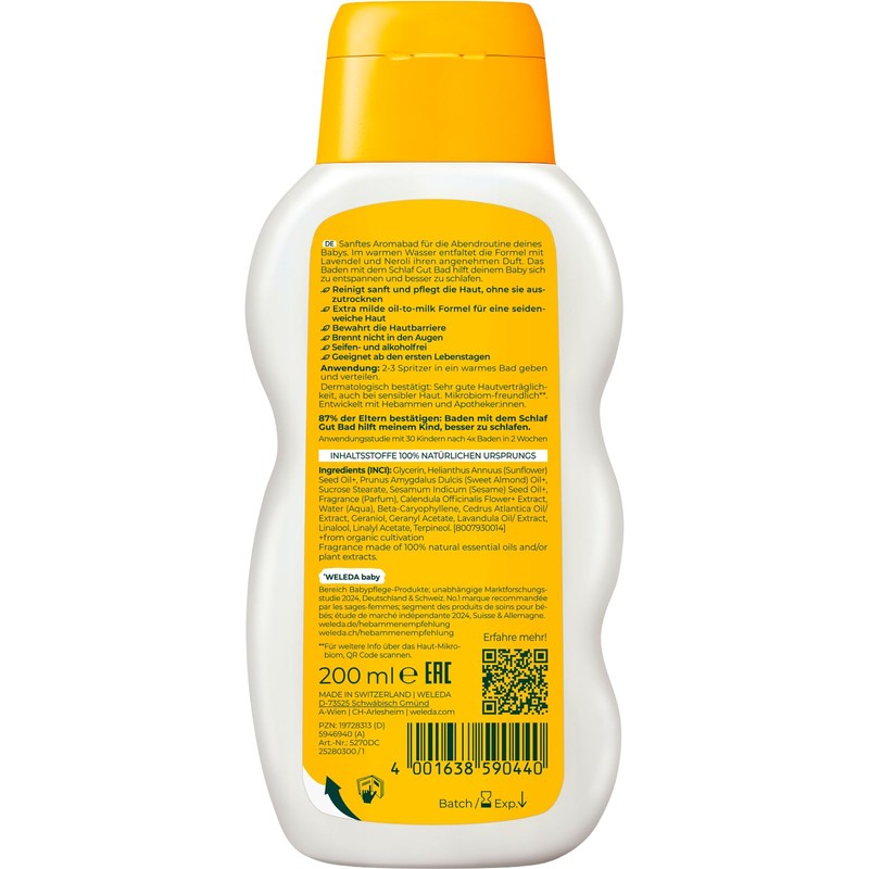 WELEDA Organic Baby Calendula Sleep Well Bath - Gentle Natural