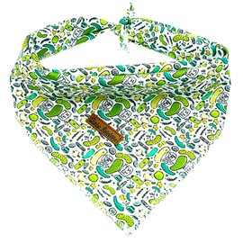 Bobo Rainbow Green Big Dill Print Dog Bandana - Summer Bandana Bibs Scarf for Small to Large Dogs