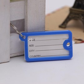 72 Piezas Etiquetas de Plástico con Etiqueta, 6 colores Etiquetas de Llave con Ventana de Etiqueta de Anillo Dividido, Etiqueta de Identificación de Llaves para Oficina, Escuela, Hogar y Equipaje
