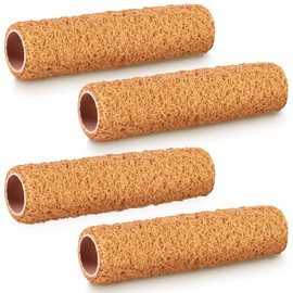 4 Pcs 9 Inch Textured Paint Roller Covers Mud Rollers Small Textured Roller Brown for Painting Walls Popcorn Ceiling, Home Improvement Paint Supplies, Tan
