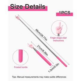 KGDUYC Extendable Pointer Stick, Telescopic Teacher Pointer, Retractable Classroom, Finger Pointing Stick, Stainless Steel Children's Extendable Pointer Stick for Classroom, Personal Interaction, Pink