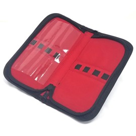 All-Purpose Faux Leather Pouch Zipper Case Versatile Molle with Protective Flap and Elastic Straps to Store Organize Sort Wide Variety of Tools, Holds 8 Instruments, 7.5"x8"