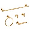 Brushed Gold Bathroom Hardware Set 5 Piece with Towel Racks