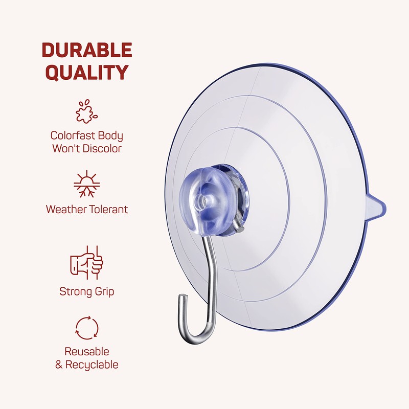 SEWANTA All-Purpose Suction Cup Hooks [10PK Combo Set] Powerful Window