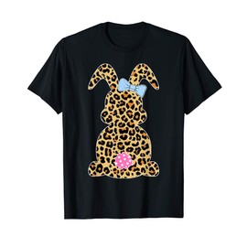Happy Easter Bunny Leopard Pattern Funny Easter Bunny T-Shirt