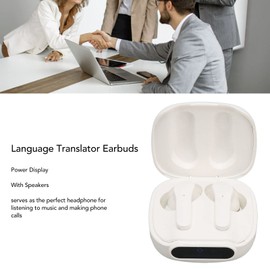 Voice Translator Earphones, 84 Voice Translator, Wireless Bluetooth Translator Device, Instant Voice Translator Headphones with App (White)