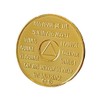 35 Year AA Medallion Glossy Gold Color Sobriety Chip