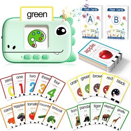 sight words Games Talking Flash Cards Learning English Machine Education Electronic Book Toddlers 2-6 Years Reading Talking Sight Word Flash Cards flashcards  for kids - Colour: Green- Dinosaur Style