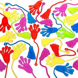 KXCOFTXI 40 Pcs Christmas Sticky Hands & Feet Toys, Christmas Sticky Hands for Kids, Maximum Stretching 55 Inches, 5 Colors Bulk, Ultra Strong Elasticity, Christmas Strong Sticky Hands Party Favors