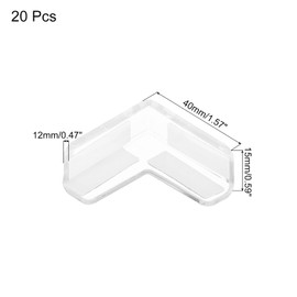 MECCANIXITY 20 Pack Soft Corner Protector, PVC Furniture Proofing Bumper Cushion Corner Guards Edge for Fireplace Table Stair, 40x15mm, Clear and Transparent