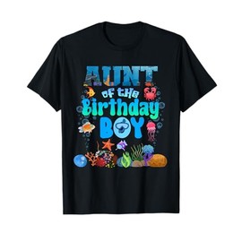 Aunt Of The Birthday Boy Aquarium Sea Animals Matching T-Shirt