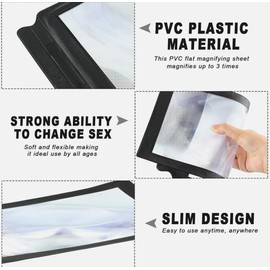 NOVAEASE A4 Full Page Magnifying Sheet PVC for Reading, 3X Magnification Zoom, Magnifier for Reading Small Prints Books, Newspaper, Magnifying Reading, Handheld Portable Lightweight for Seniors