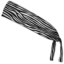 Zebra Black & White Elastic Tie Running Fitness Headbands Made In USA