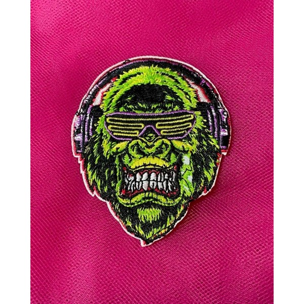 Unbranded Angry Green Gorilla Patch Iron On Applique 3" Embroidered