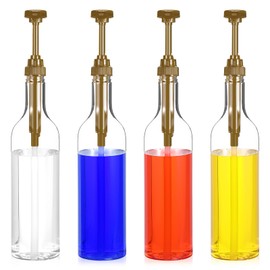 4 Pcs Coffee Syrup Dispenser, 750ml Syrup Bottles, Syrup Dispenser for Coffee Bar With Large Leakproof Gold Pump, Coffee Syrup Gold Pump Bottles for Coffee Bar Accessories Essentials