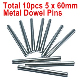 ZDingTech 10pcs 5mm x 60mm Dowel Pins Metal Dowel pins M5 5mm Shelf Pegs,Support Shelves,5mm x 60mm Metal Rod.304 Stainless Steel Wood Bunk Bed pegs