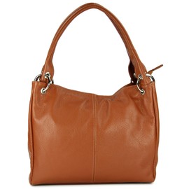 1 x Belli Italian Bag Lilly Leather Shoulder Bag Women's Handbag Shopper in Various Colours 33 x 28 x 14 cm (W x H x D) - Brown -