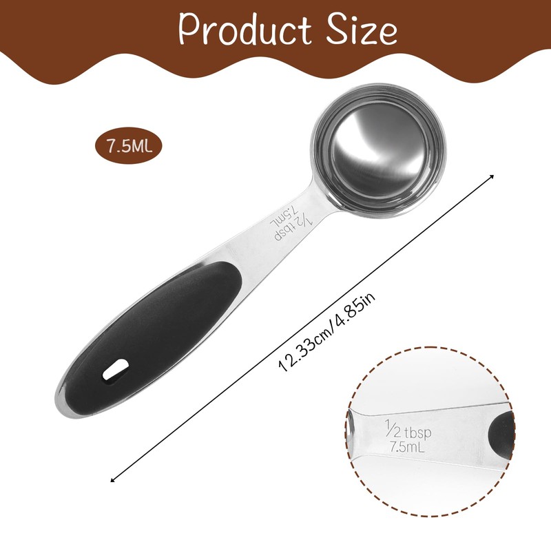 Stainless Steel Measuring Scoops - 1/2 Tbsp, 1/32 Cup, Small