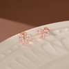 SLUYNZ 925 Sterling Silver CZ Bow Stud Earrings for Women