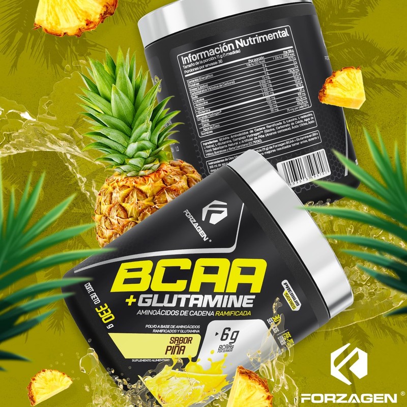 Forzagen Aminoácidos BCAA + Glutamine 8 g de BCAA 2:1:1