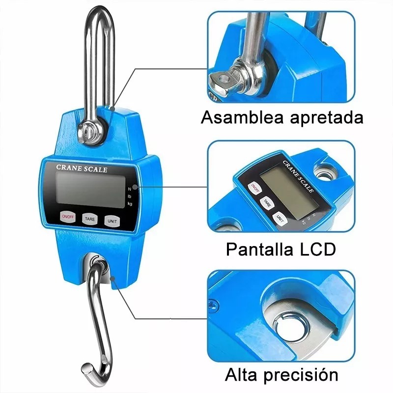 Fnbrli Báscula Industrial Lcd Digital Portátil Para Colgar 500 Kg